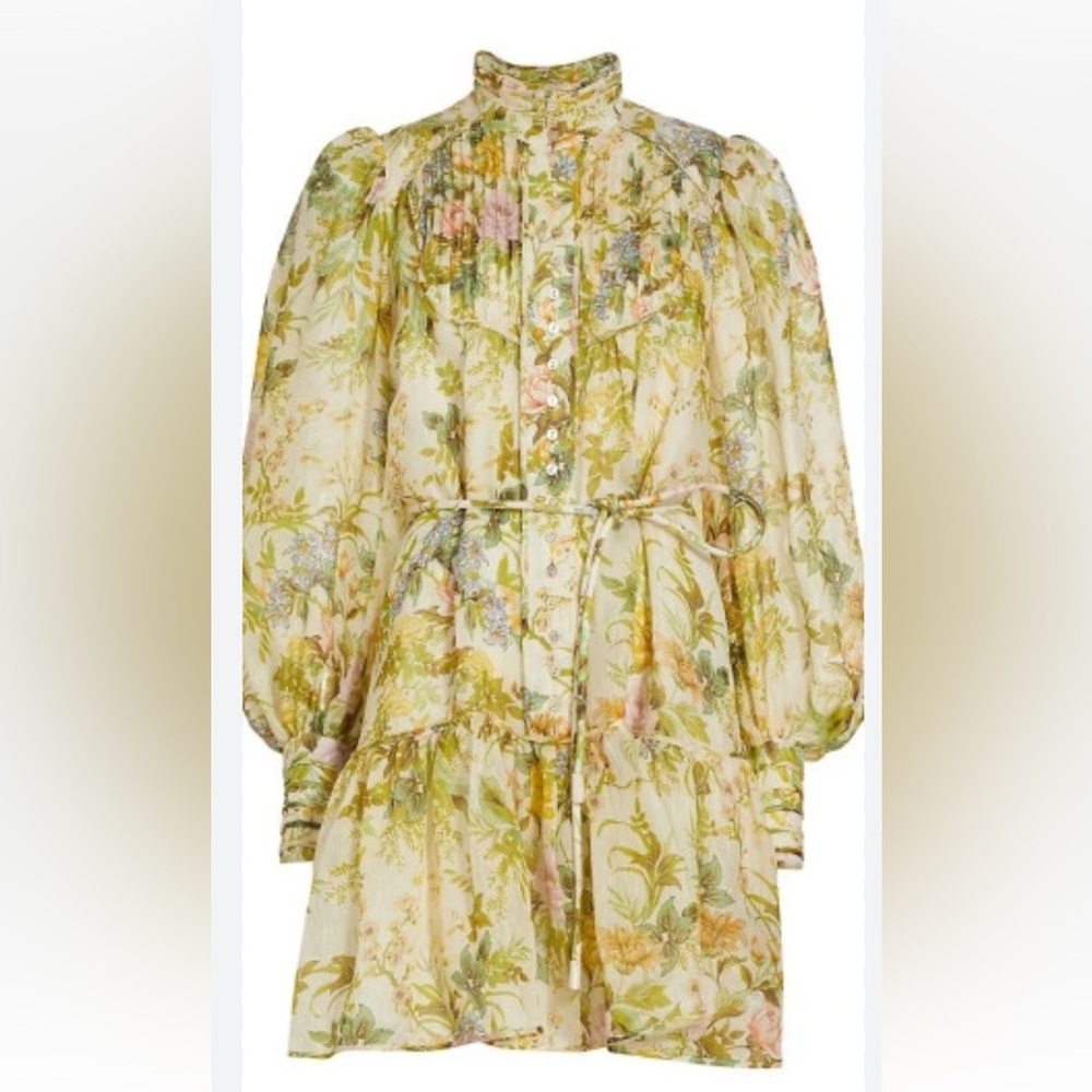 Women's Eden Floral Line & Tie-Waist Minidress Size M